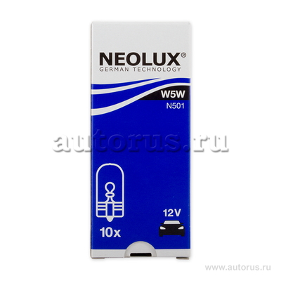 Лампа 12V W5W 5W W2,1x9,5d NEOLUX Standart 1 шт. картон N501