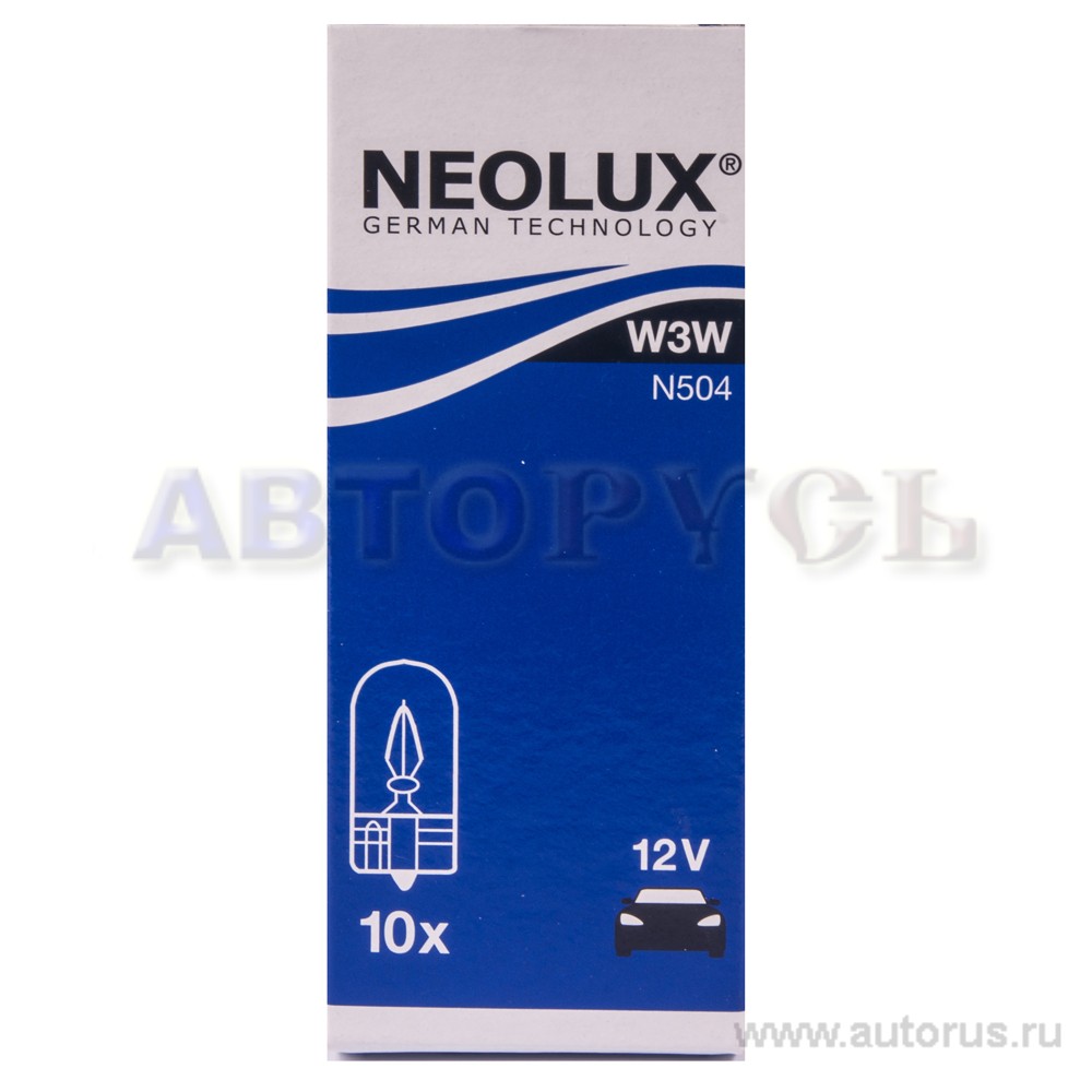 Лампа 12V W3W 3W W2,1x9,5d NEOLUX Standart 1 шт. картон N504
