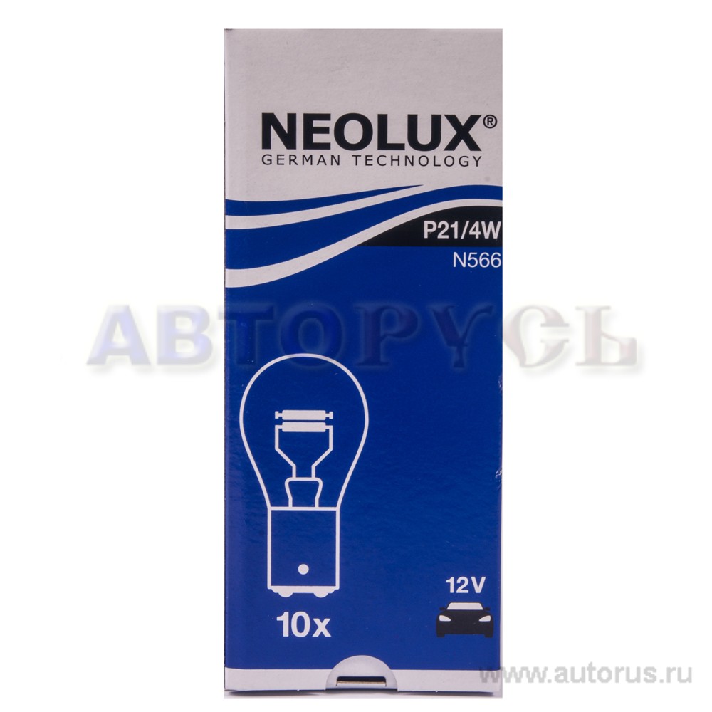 Лампа 12V P21/4W 21/4W BAZ15d NEOLUX Standart 1 шт. картон N566