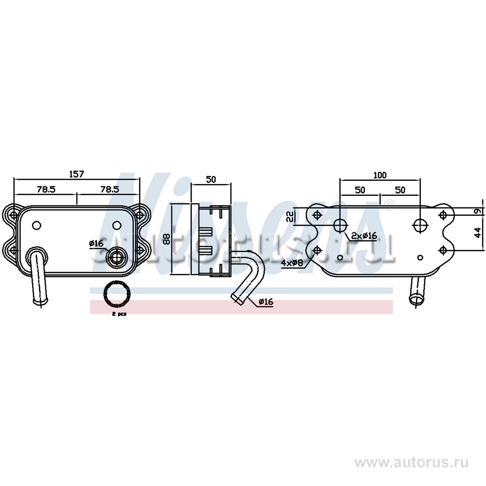 Радиатор масляный VOLVO S60/S80/XC70/XC90 mot.2,4D/2,5T NISSENS 90580