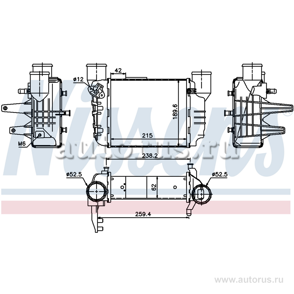 Интеркулер AUDI A4(B6/B7) mot.1,8T 150/170pS NISSENS 96709