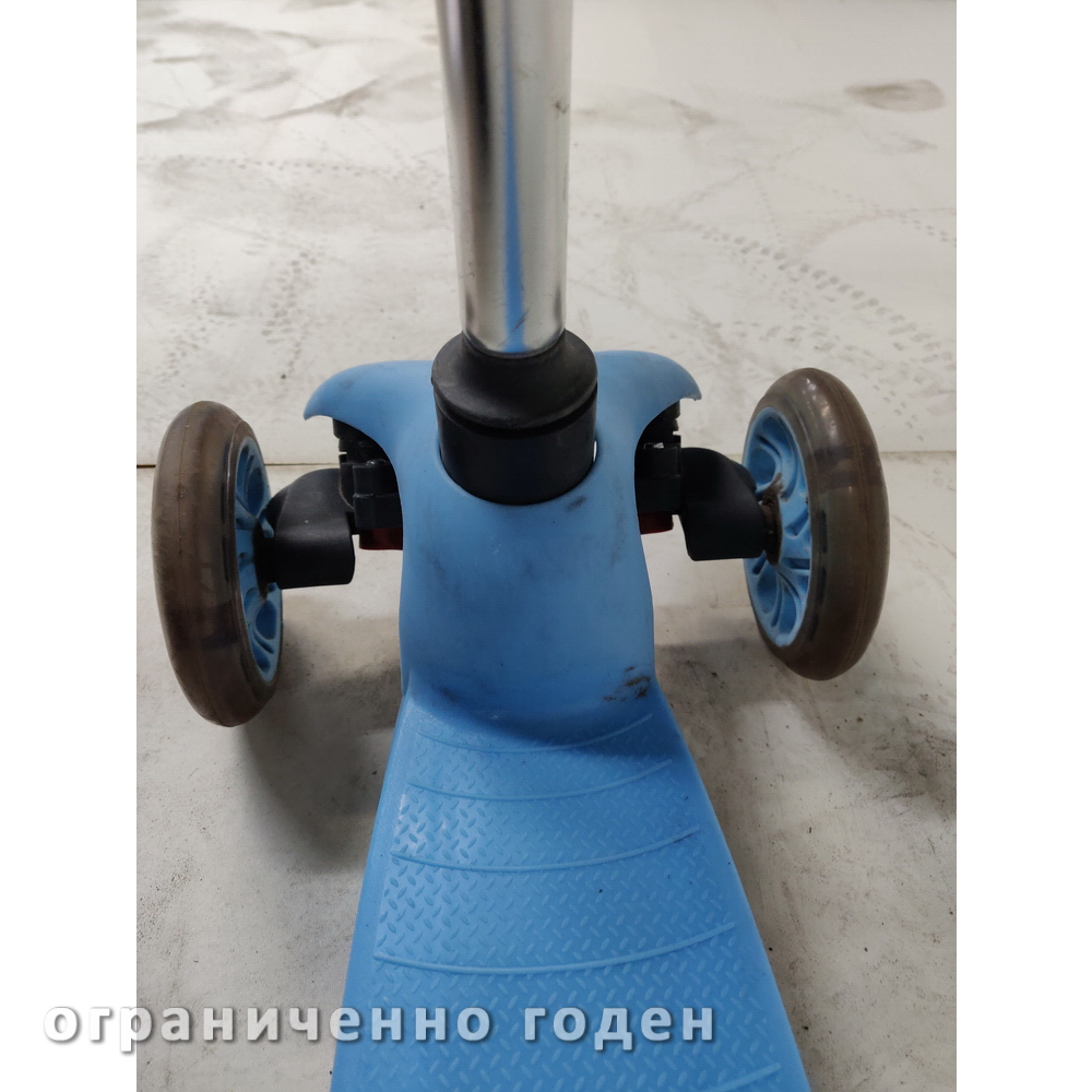 Самокат 3-х колесный Кикборд детский Novatrack Disco-kids сталь+пластик складной 40 кг голубой Ограниченно годен 120H.DISCOKIDS.BL6-N1