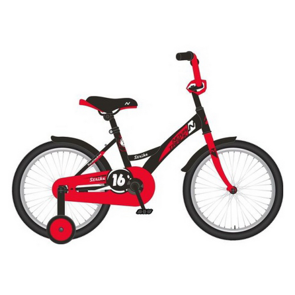 Велосипед 12 детский Novatrack Strike (2020) количество скоростей 1 рама сталь 8,5 черный/красный