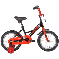 Велосипед 14 детский Novatrack Strike (2020) количество скоростей 1 рама сталь 9 черный/красный