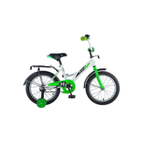 Велосипед 14 детский Novatrack Strike (2020) количество скоростей 1 рама сталь 9 белый/зеленый