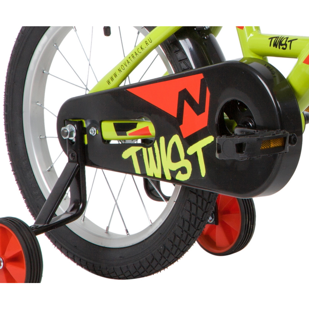 Велосипед 16 детский Novatrack Twist (2020) количество скоростей 1 рама сталь 10,5 зеленый