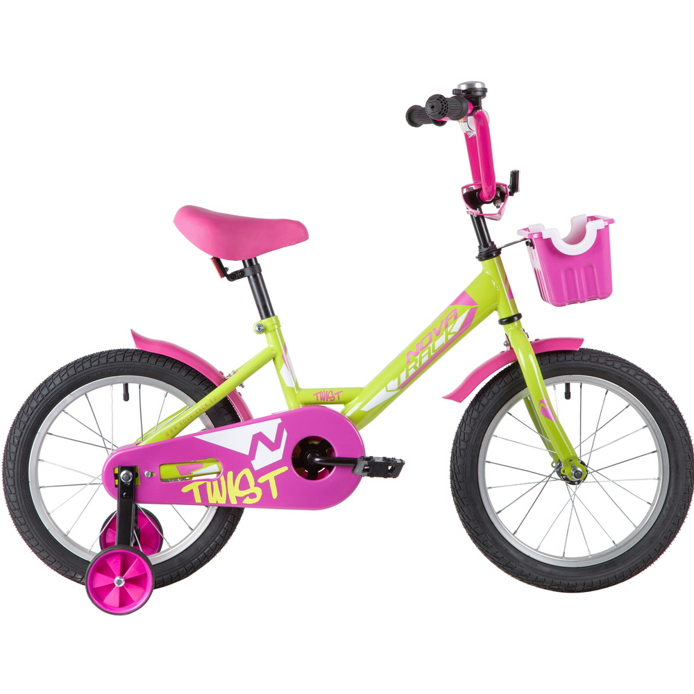 Велосипед 16 детский Novatrack Twist (2020) количество скоростей 1 рама сталь 10,5 зеленый