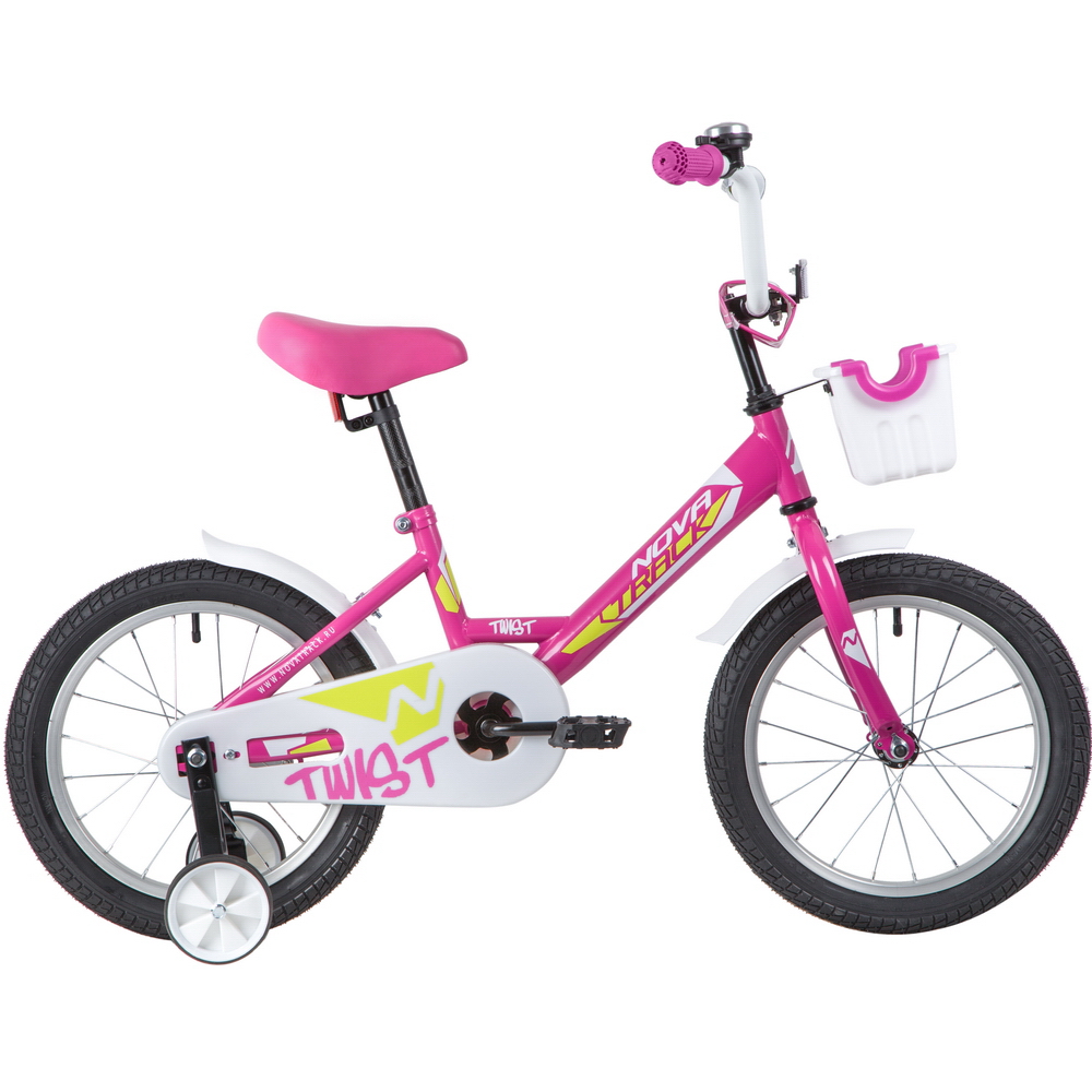 Велосипед 16 детский Novatrack Twist (2020) количество скоростей 1 рама сталь 10,5 розовый