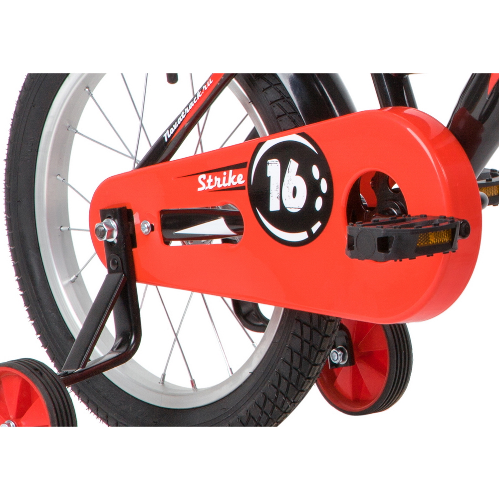 Велосипед 16 детский Novatrack Strike (2020) количество скоростей 1 рама сталь 10,5 черный/красный