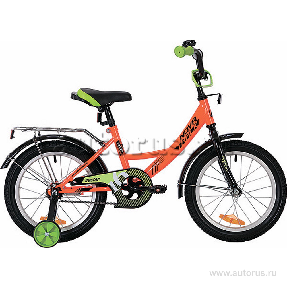 Велосипед 18 детский Novatrack Vector (2020) количество скоростей 1 рама сталь 11,5 оранжевый