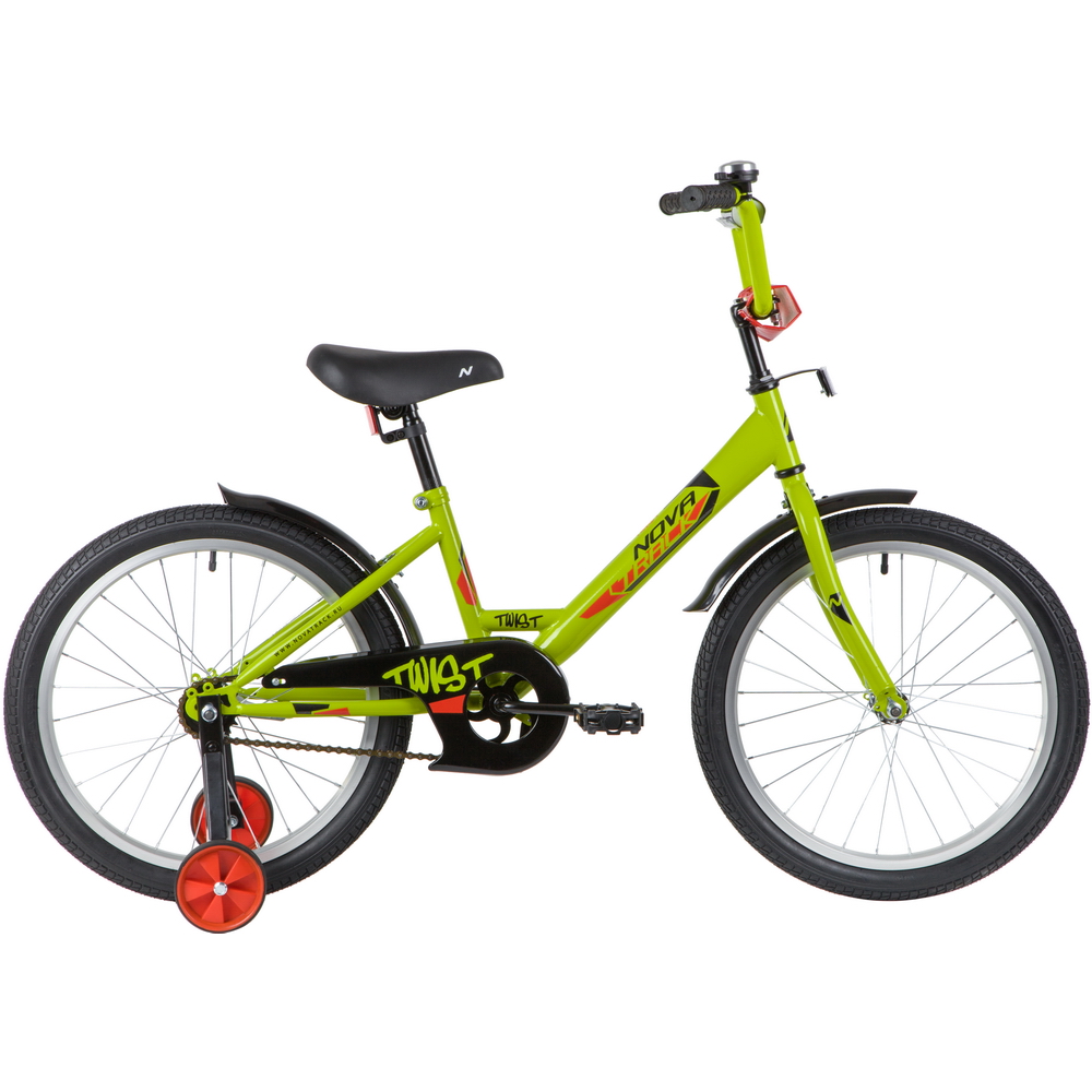 Велосипед 20 детский Novatrack Twist (2020) количество скоростей 1 рама сталь 12 зеленый