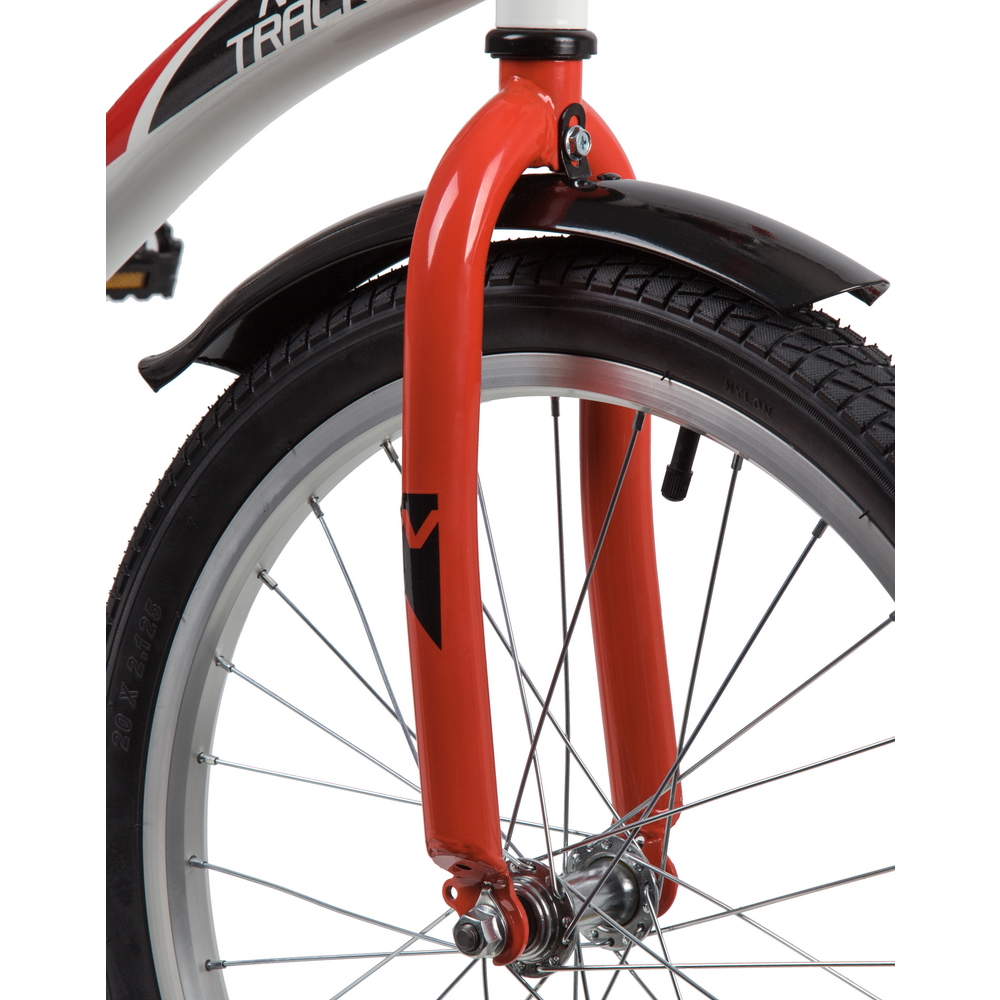 Велосипед 20 детский Novatrack Strike (2020) количество скоростей 1 рама сталь 12 белый/красный