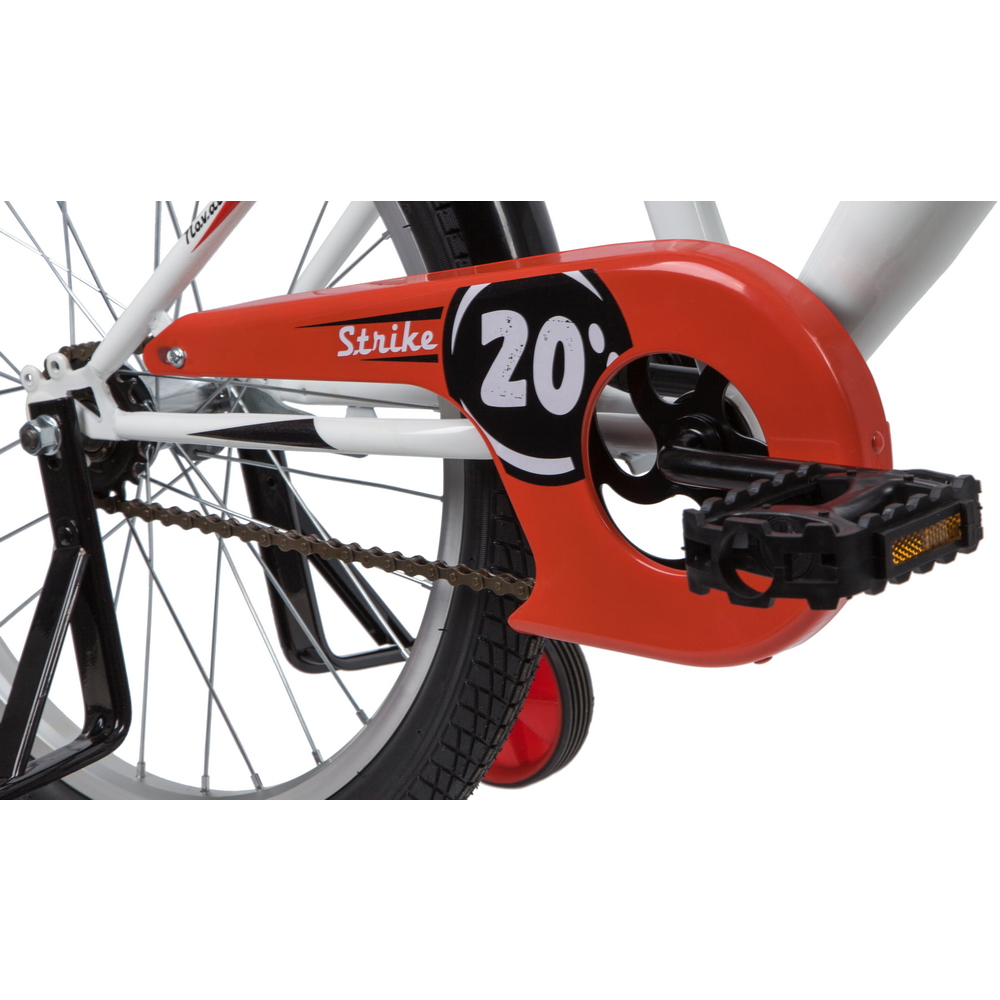 Велосипед 20 детский Novatrack Strike (2020) количество скоростей 1 рама сталь 12 белый/красный
