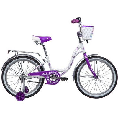 Велосипед 20 детский Novatrack Butterfly (2020) количество скоростей 1 рама сталь 12 белый/фиолетовый