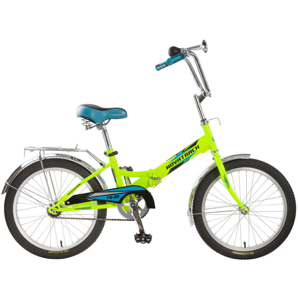 Велосипед 20 складной Novatrack FS20 (2020) количество скоростей 1 рама сталь салатовый