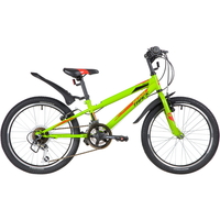 Велосипед 20 подростковый Novatrack Racer (2020) количество скоростей 12 рама сталь 12 зеленый