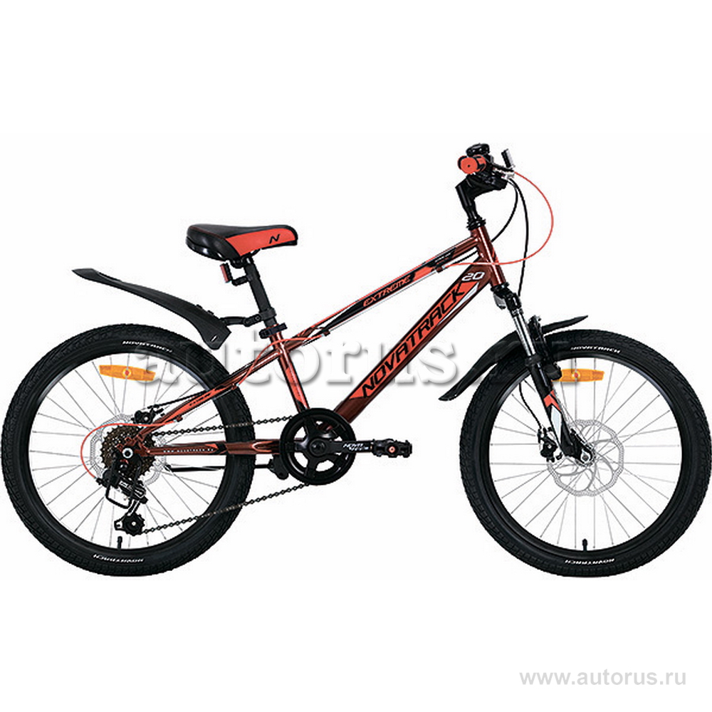 Велосипед 20 подростковый Novatrack Extreme (2020) количество скоростей 6 рама сталь 10 коричневый