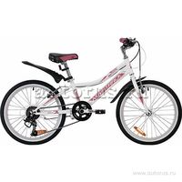 Велосипед 20 подростковый Novatrack Alice (2020) количество скоростей 6 рама сталь 10 белый