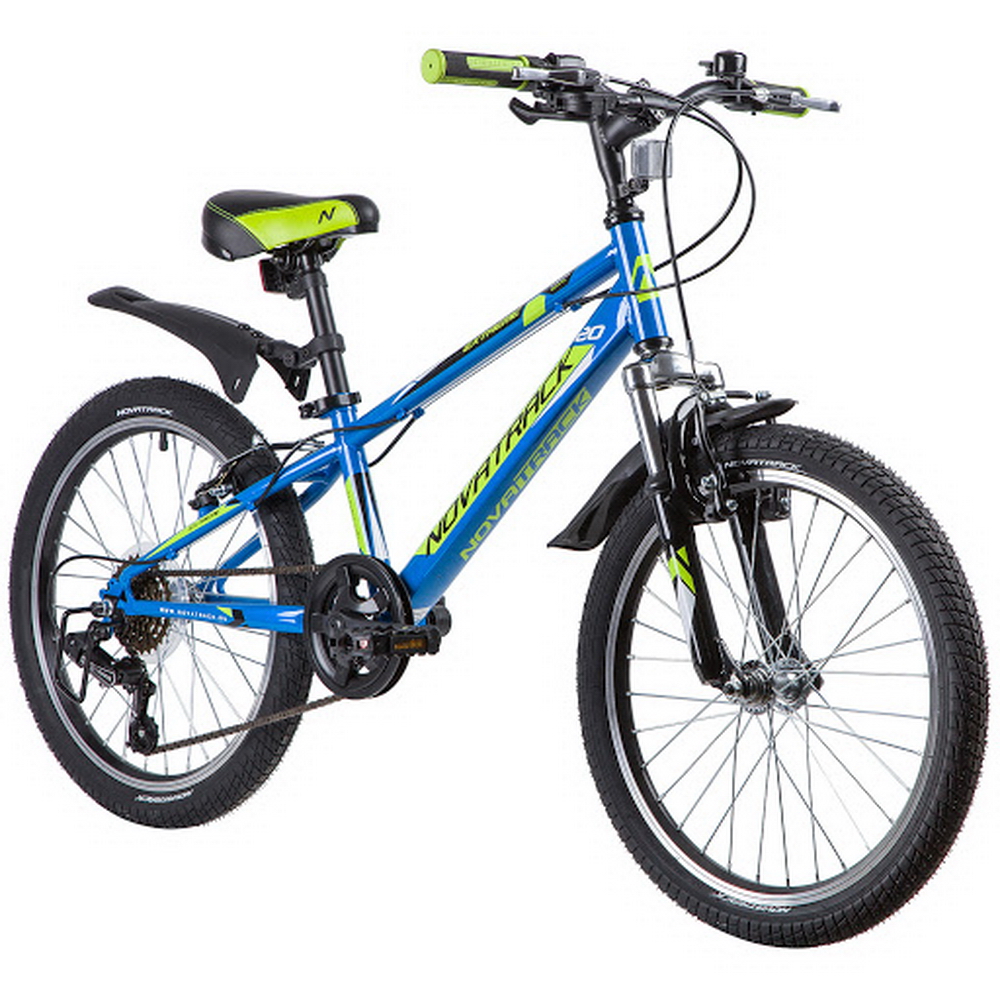 Велосипед 20 подростковый Novatrack Extreme (2020) количество скоростей 6 рама сталь 10 синий