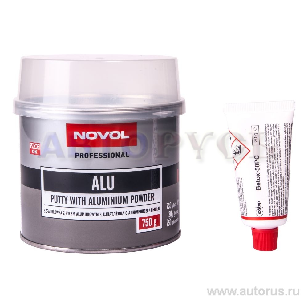 Шпатлевка Novol с алюминиевой пылью полиэфирная, 0.75кг