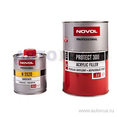 Грунт акриловый 4+1 MS красный Novol PROTECT300, 1,0+0,25