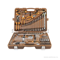 Универсальный набор инструмента торцевые головки 1/4DR и 1/2DR, аксессуары к ним, ШГИ, отвертки и комбинированные ключи, 143 пр. OMBRA OMT143SL