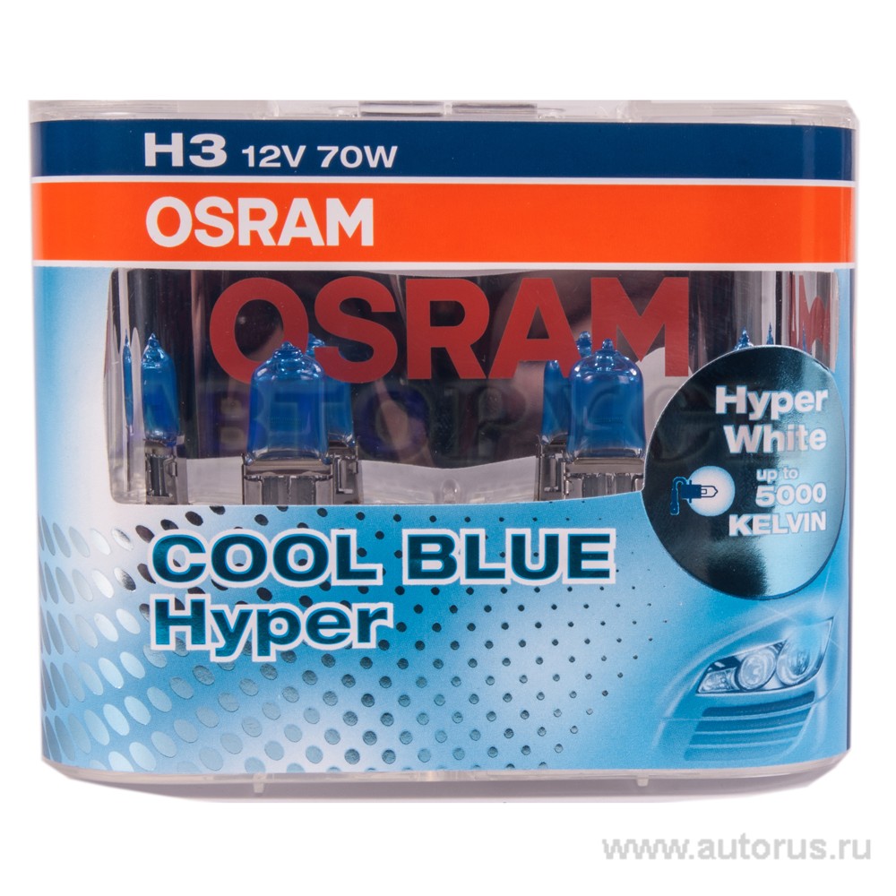 Лампа 12V H3 70W PK22s OSRAM COOL BLUE HYPER 2 шт. DUOBOX 62151CBH+