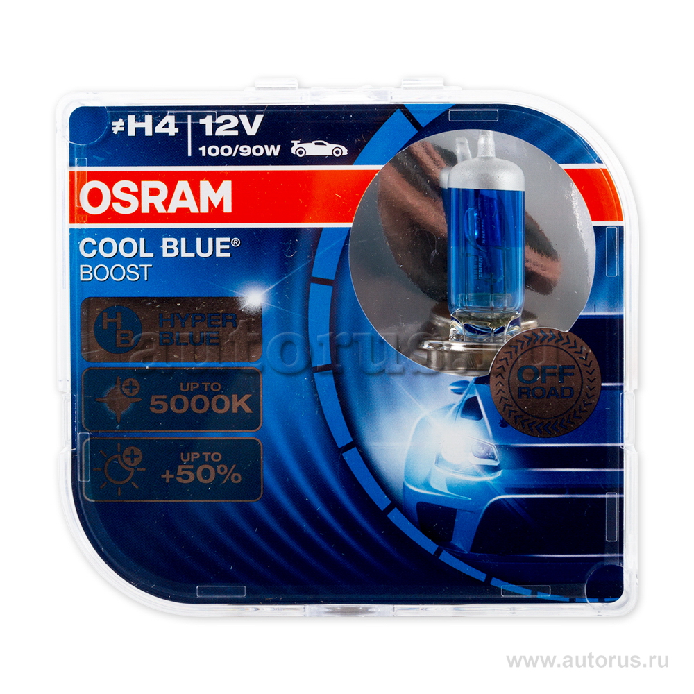 Лампа 12V H4 100/90W P43t OSRAM COOL BLUE BOOST 2 шт. DUOBOX 62193CBB-HCB