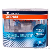 Лампа 12V H1 55W OSRAM COOL BLUE INTENSE 2 шт. DUOBOX 64150CBI-HCB