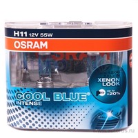 Лампа 12V H11 55W PGJ19-2 OSRAM COOL BLUE INTENSE 2 шт. DUOBOX 64211CBI-HCB