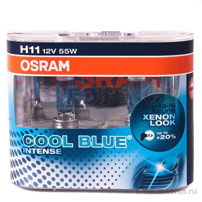 Лампа 12V H11 55W PGJ19-2 OSRAM COOL BLUE INTENSE 2 шт. DUOBOX 64211CBI-HCB