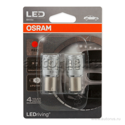 Лампа светодиодная 12V P21W 2W BA15s OSRAM LEDRIVING 2 шт. блистер 7456R-02B