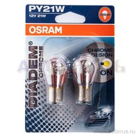 Лампа 12V PY21W 21W BAU15s OSRAM DIADEM CHROME 2 шт. блистер 7507DC-02B