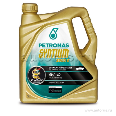 Масло моторное Petronas Syntium 3000 E 5W40 синтетическое 4 л 18054019