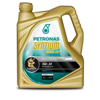 Масло моторное Petronas Syntium 5000 AV 5W30 синтетическое 4 л 18134019