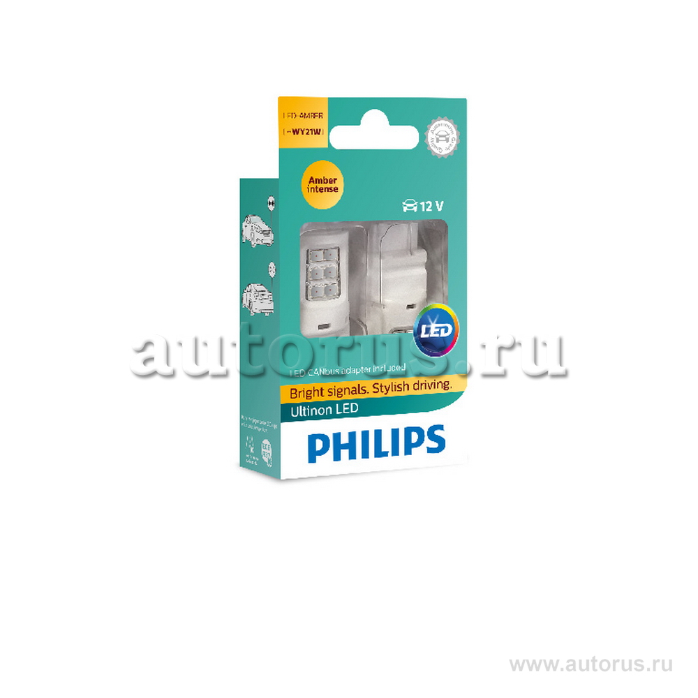 Лампа светодиодная 12V WY21W 21W PHILIPS LED+ smart Canbus 2 шт. картон 11065 ULAX2