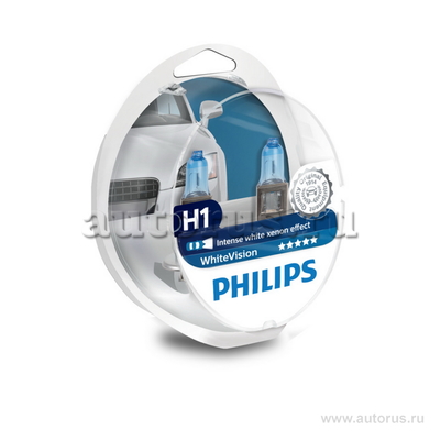 Лампа 12V H1+W5W 55W PHILIPS White Vision 2 шт. DUOBOX 12258 WHVSM