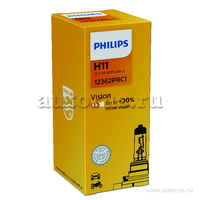 Лампа 12V H11 55W +30% PHILIPS Vision 1 шт. картон 12362PRC1