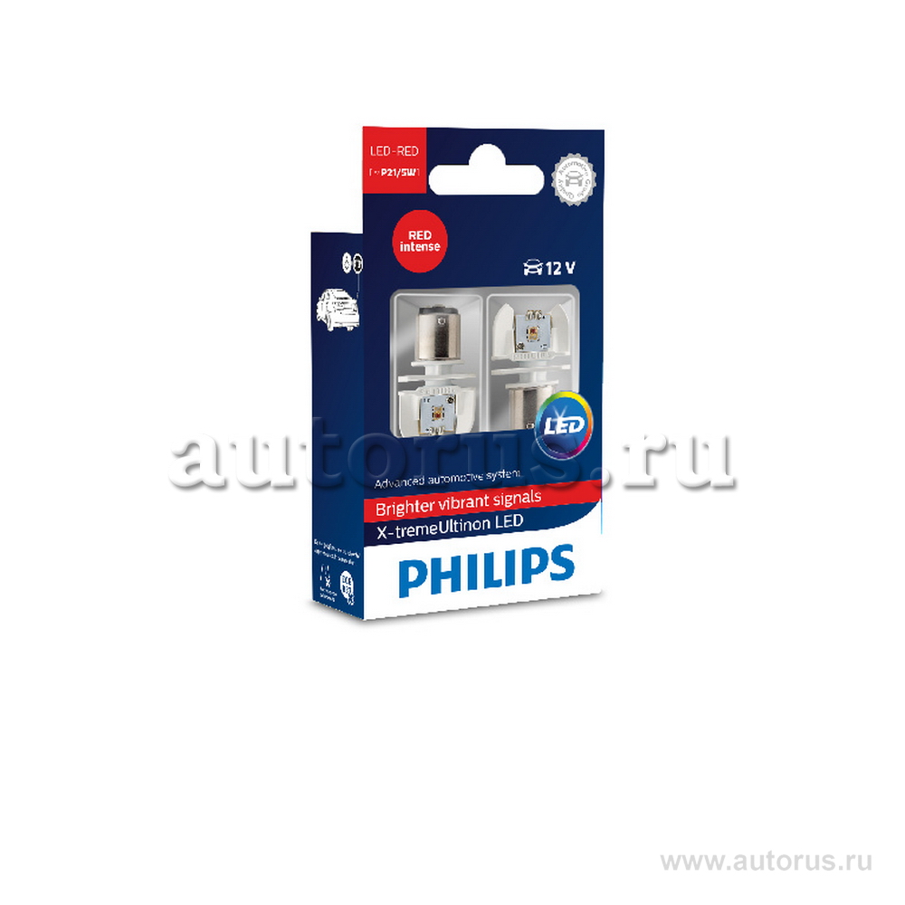 Лампа светодиодная 12V P21/5W 21/5W PHILIPS X-tremeVision LED 2 шт. блистер 12899RX2