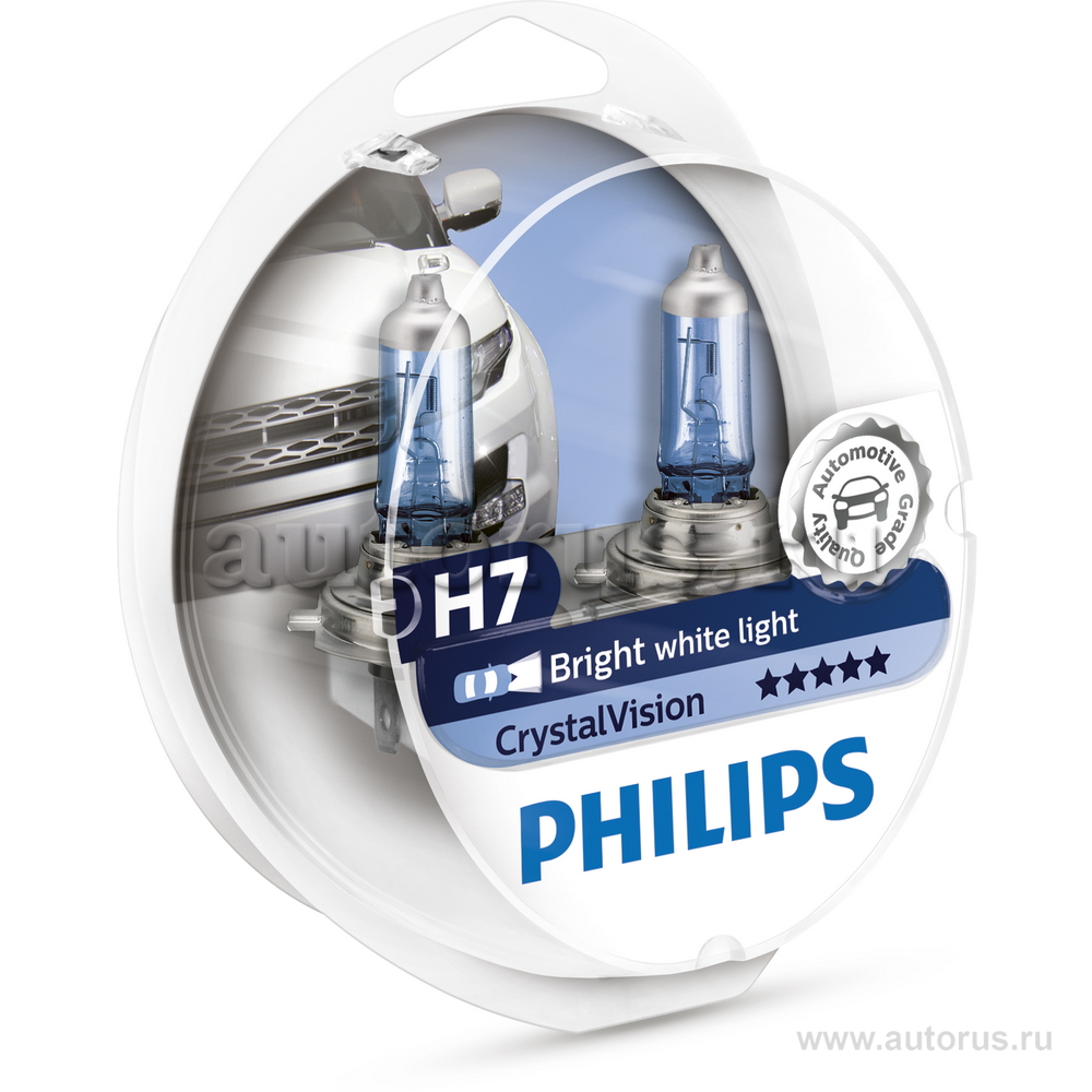 Лампа 12V H7+W5W 55W PHILIPS Crystal Vision 2 шт. DUOBOX 12972CVSM