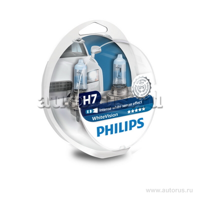 Лампа 12V H7+W5W 55W PHILIPS White Vision 2 шт. DUOBOX 12972 WHVSM