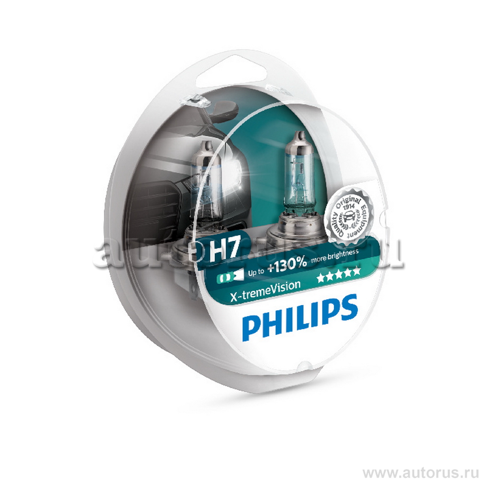 Лампа 12V H7 55W +130% PHILIPS X-tremeVision 2 шт. DUOBOX 12972 XVS2