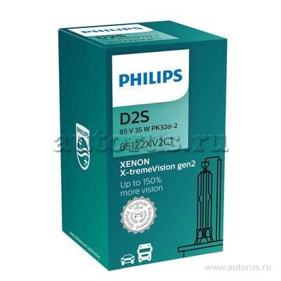 Лампа ксеноновая D2S PHILIPS X-tremeVision gen2 1 шт. 85122XV2C1