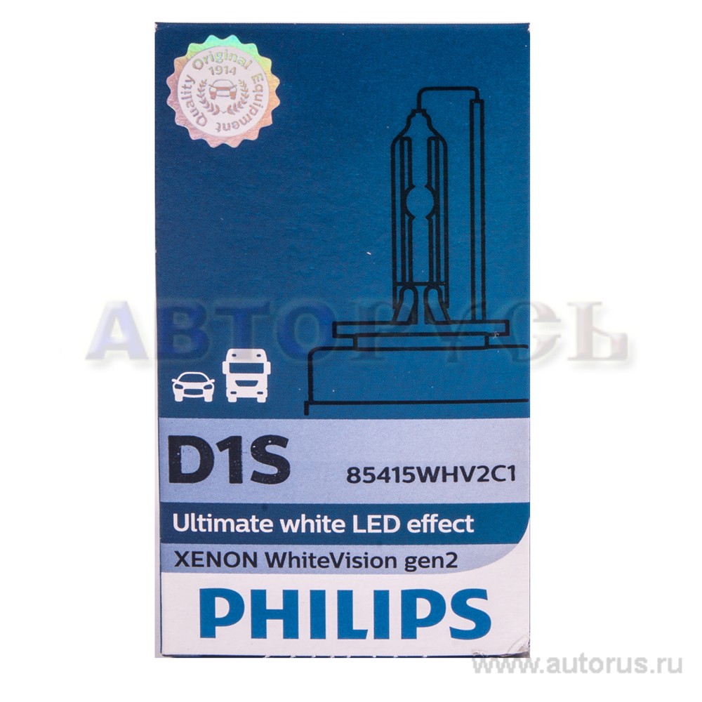 Лампа ксеноновая D1S PHILIPS WhiteVision gen2 1 шт. +120% 85415WHV2C1