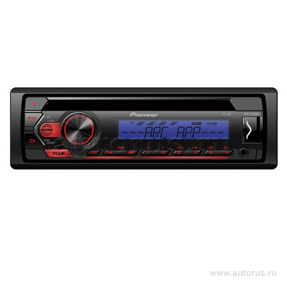 Автомагнитола PIONEER DEH-S120UBB, 4x50вт,USB/MP3/CD/Android,красн+син.