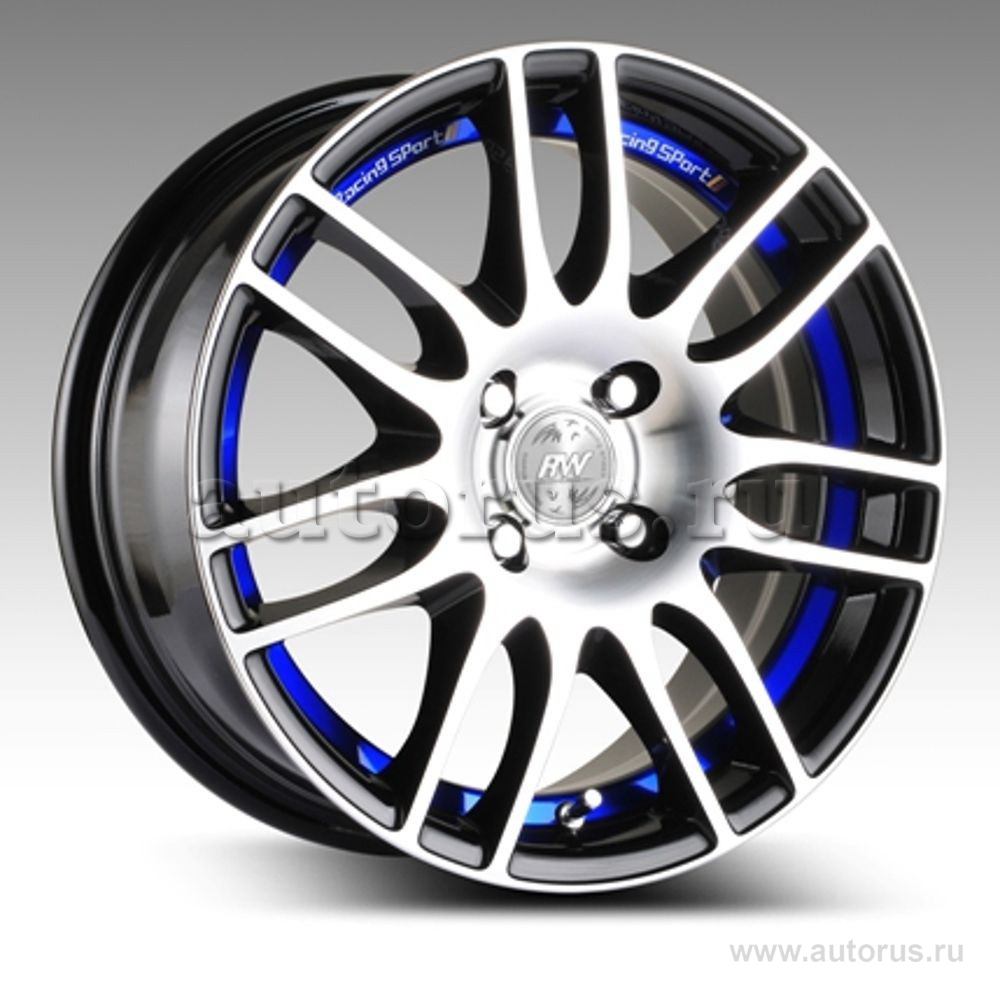 Диск литой R15 6.5J 4x100/67.1 ET40 RACING WHEELS Classic H-478 BK-IBL F/P 85825872013