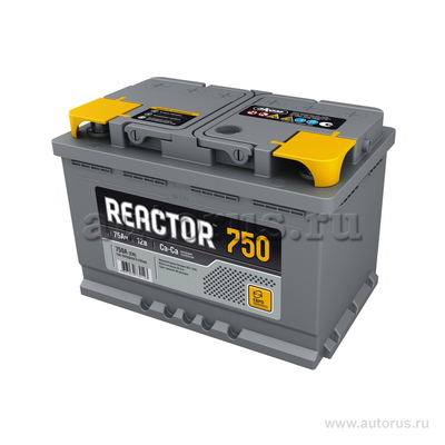 Аккумулятор REACTOR 75 А/ч прямая L+ EN 750A 278x175x190 6CT-75.1
