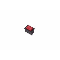 Выключатель клавишный 250V 6А (3с) ON-OFF-ON красный с нейтралью Mini REXANT REXANT 36-2144