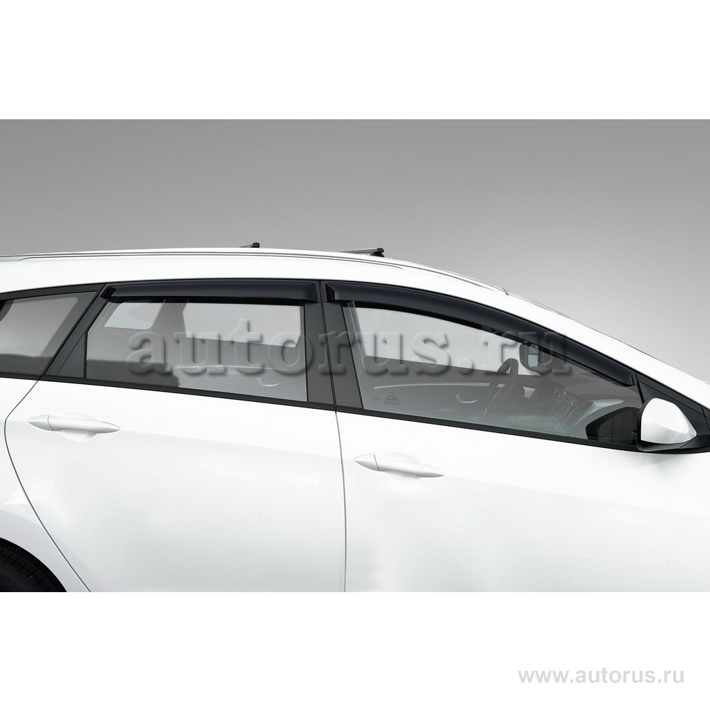 Дефлекторы окон передние и задние боковые окна Hyundai i30 4 шт. черный листовой ПММА Rival 32302004