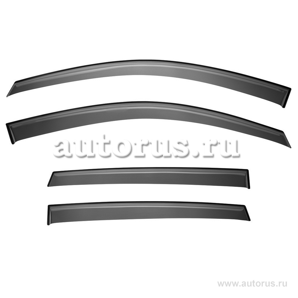 Дефлекторы окон передние и задние боковые окна Kia Rio 4 шт. черный листовой ПММА Rival 32803003